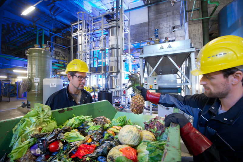 Technology photography: The Etamax biogas plant in Stuttgart-Gaisburg produces gas from biological waste from the nearby wholesale market for gas vehicles.