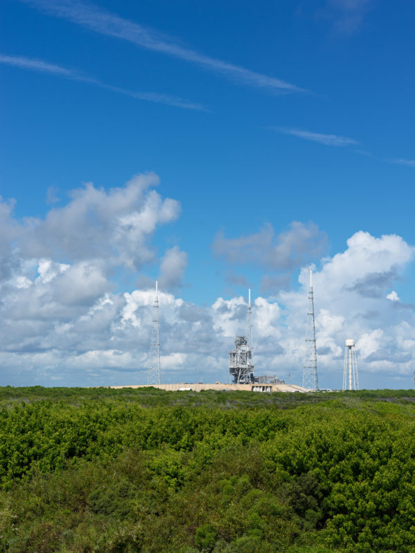 editorial photography: Empty space launch pad at the Kennedy Space Center in Florida.