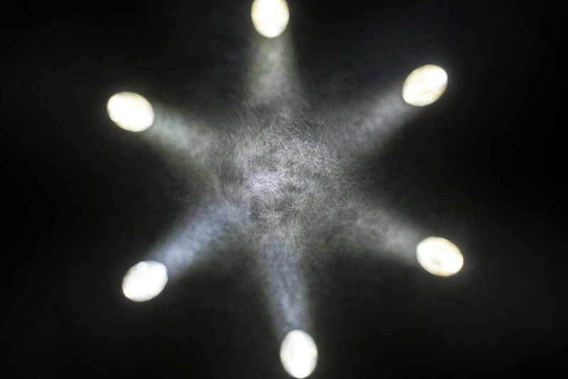 Scientific photography: Ice-forming aerosol particles are the core for the condensation of humidity in clouds and precipitation. View into an investigation chamber at the Institute of Meteorology and Climate Research (IMK) of the Karlsruhe Institute of Technology (KIT).