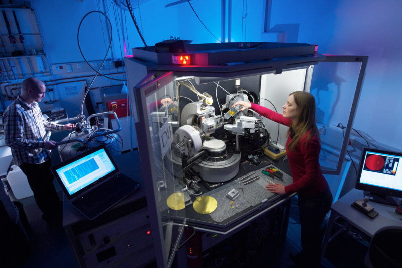 Science photography: Laser Laboratory of the Department of phase transitions thermodynamics and kinetics at the Max Planck Institute for Intelligent Systems in Stuttgart, Germany.