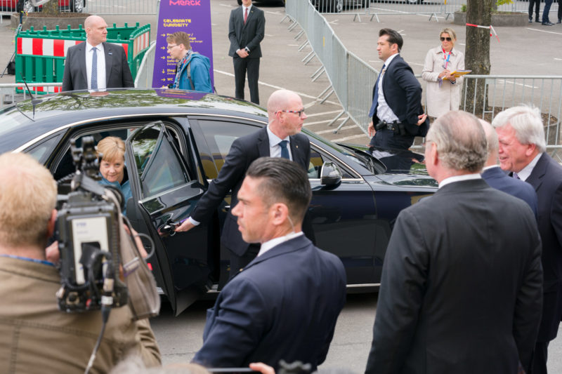 editorial photography: German Chancellor Angela Merkel at the ceremony for Merck