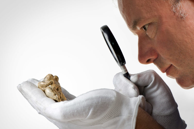 Science photography: Scientific photography:  The oldest known representation of a human beeing the Venus of Hohle Fels in the hands of its discoverer the prehistoric researcher Nicholas Conard from Tübingen University.