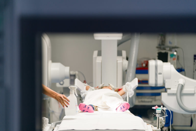 Healthcare photography: m Heart catheter laboratory of the pediatric cardiology department of the University Hospital Homburg (Saar).